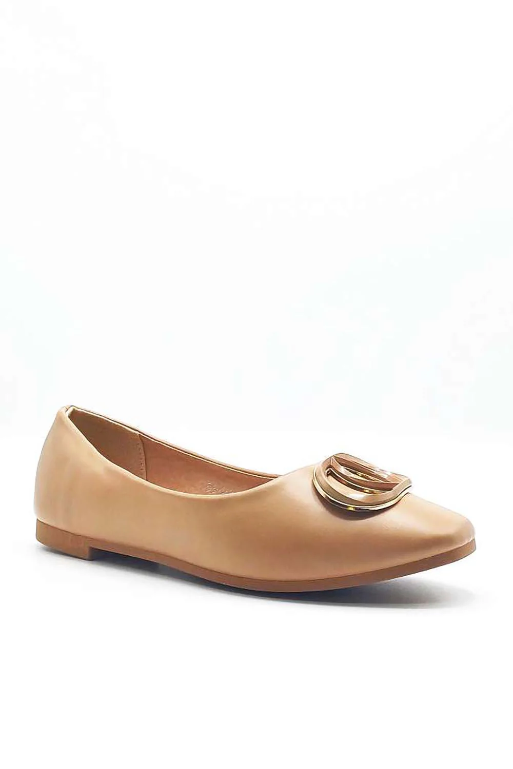 Vittoria Broach Detail Pumps in Nude - Image 3