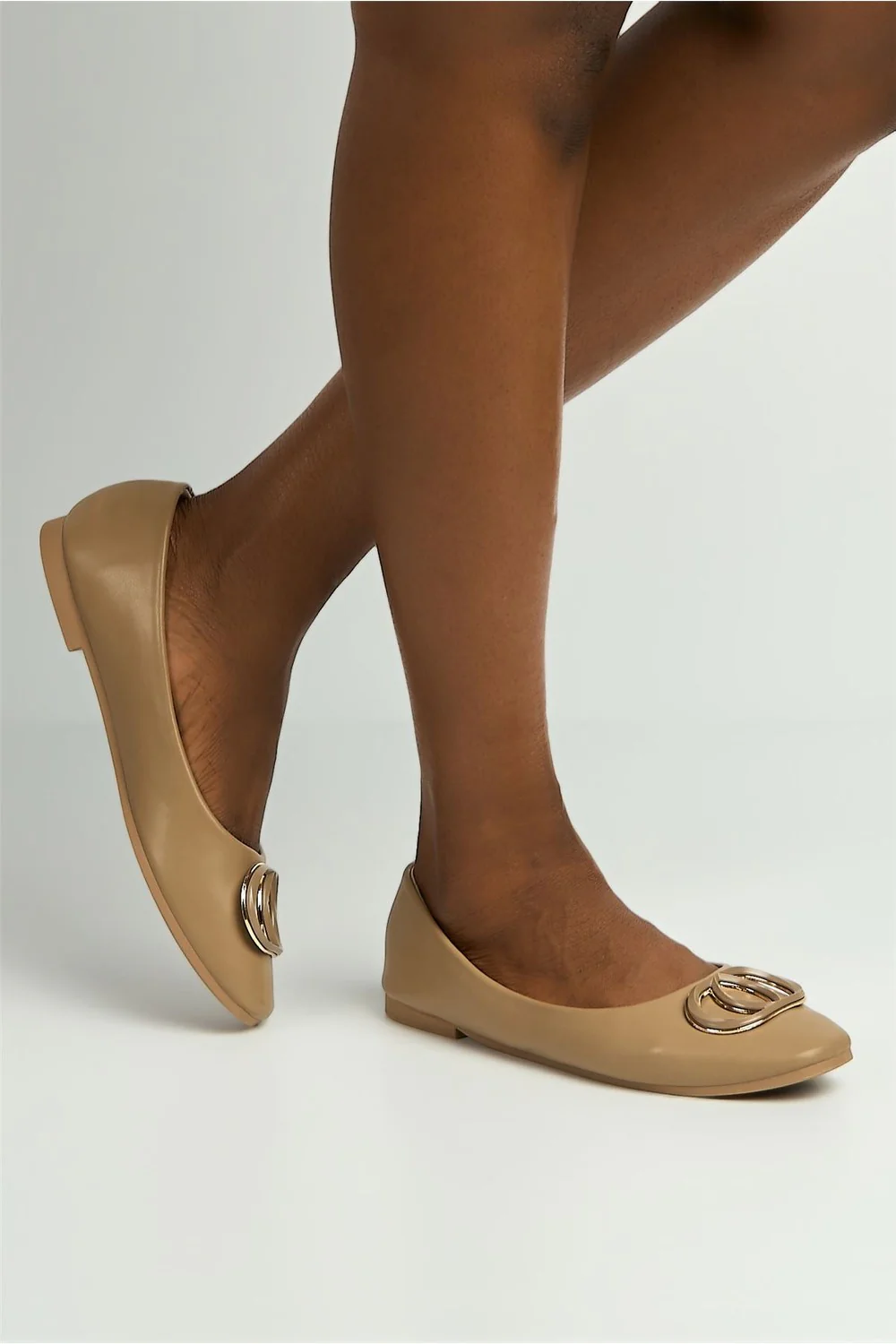 Vittoria Broach Detail Pumps in Taupe - Image 2