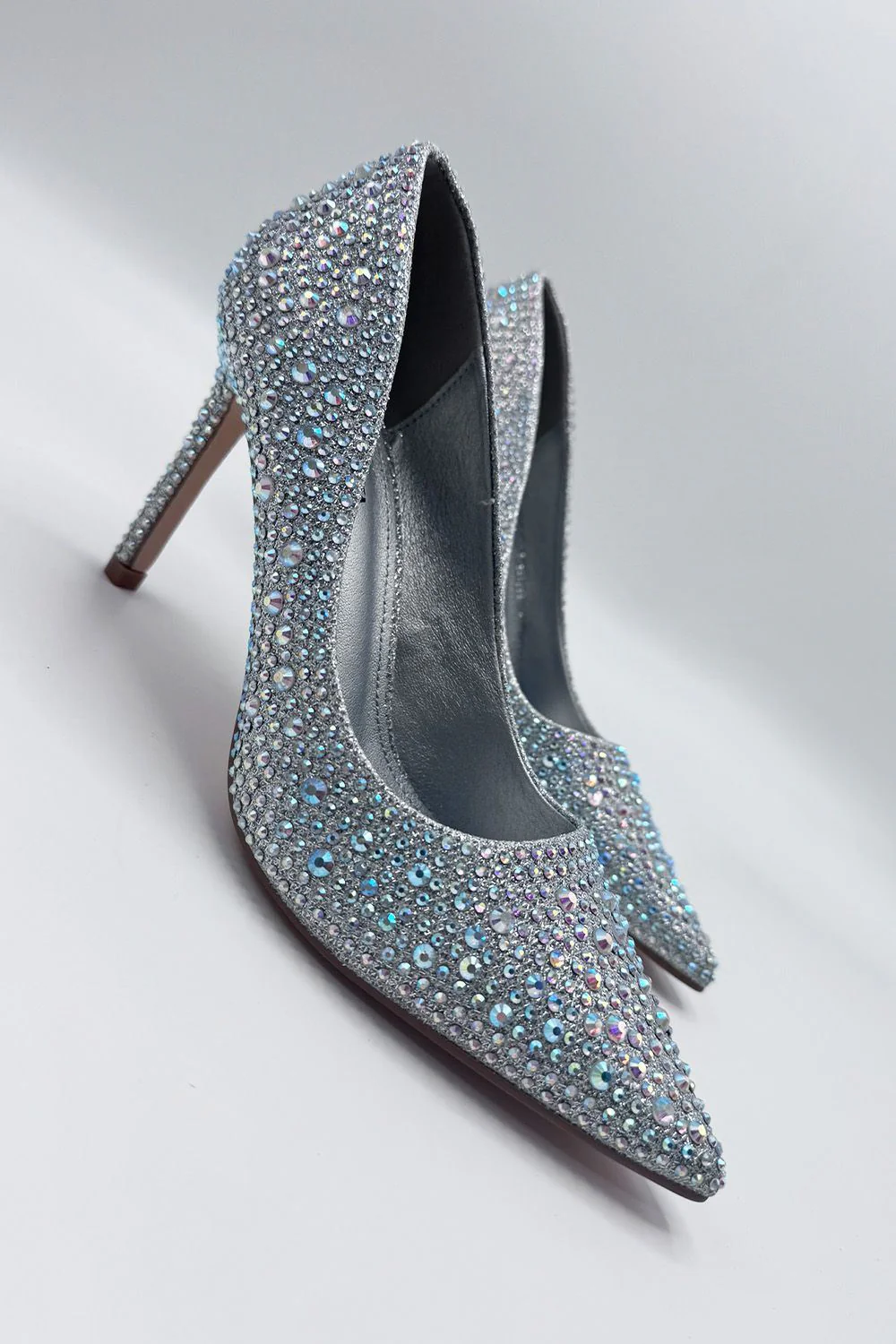Viviana Diamante Embellished Heels in Silver - Image 2