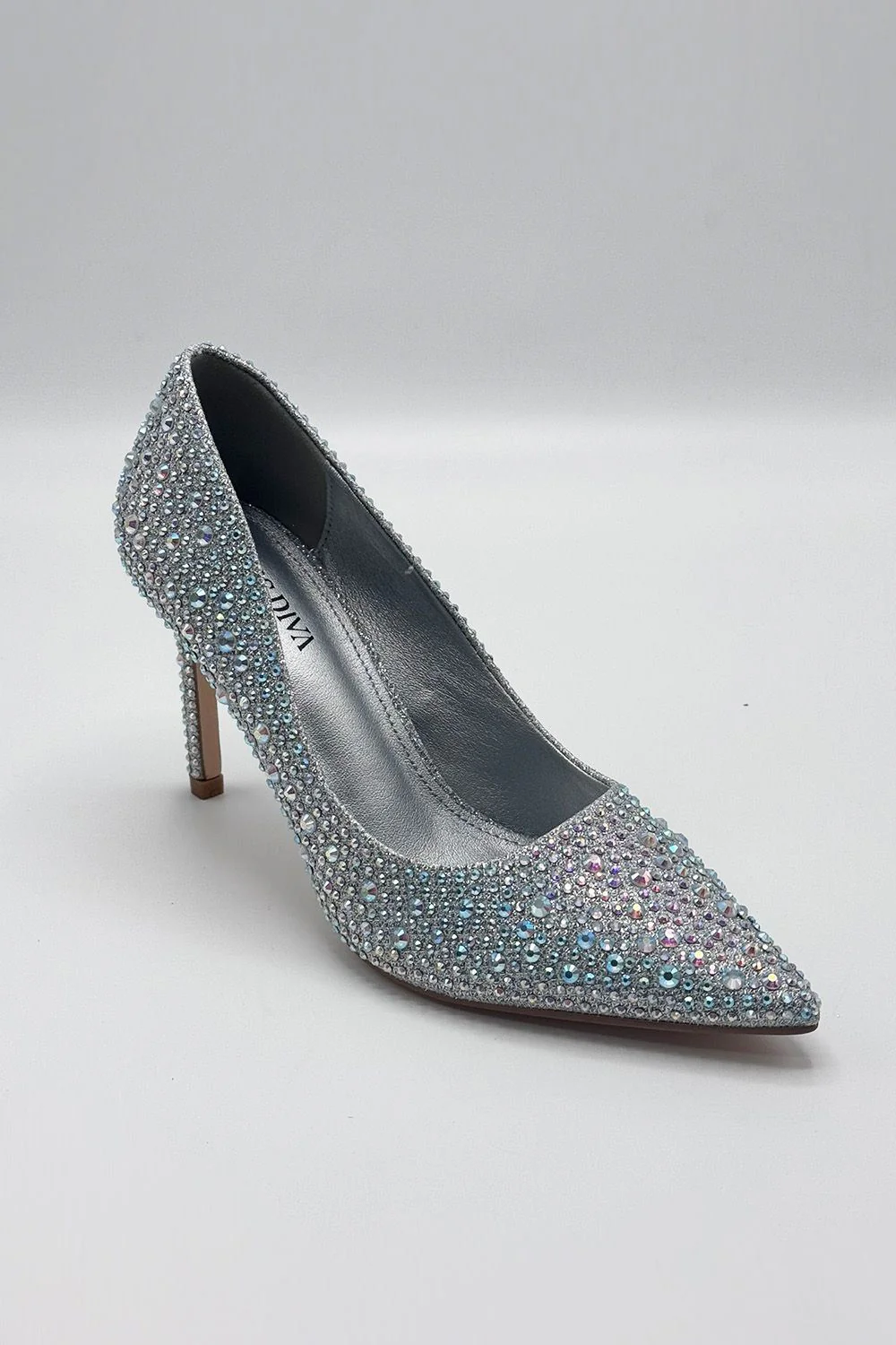 Viviana Diamante Embellished Heels in Silver - Image 4