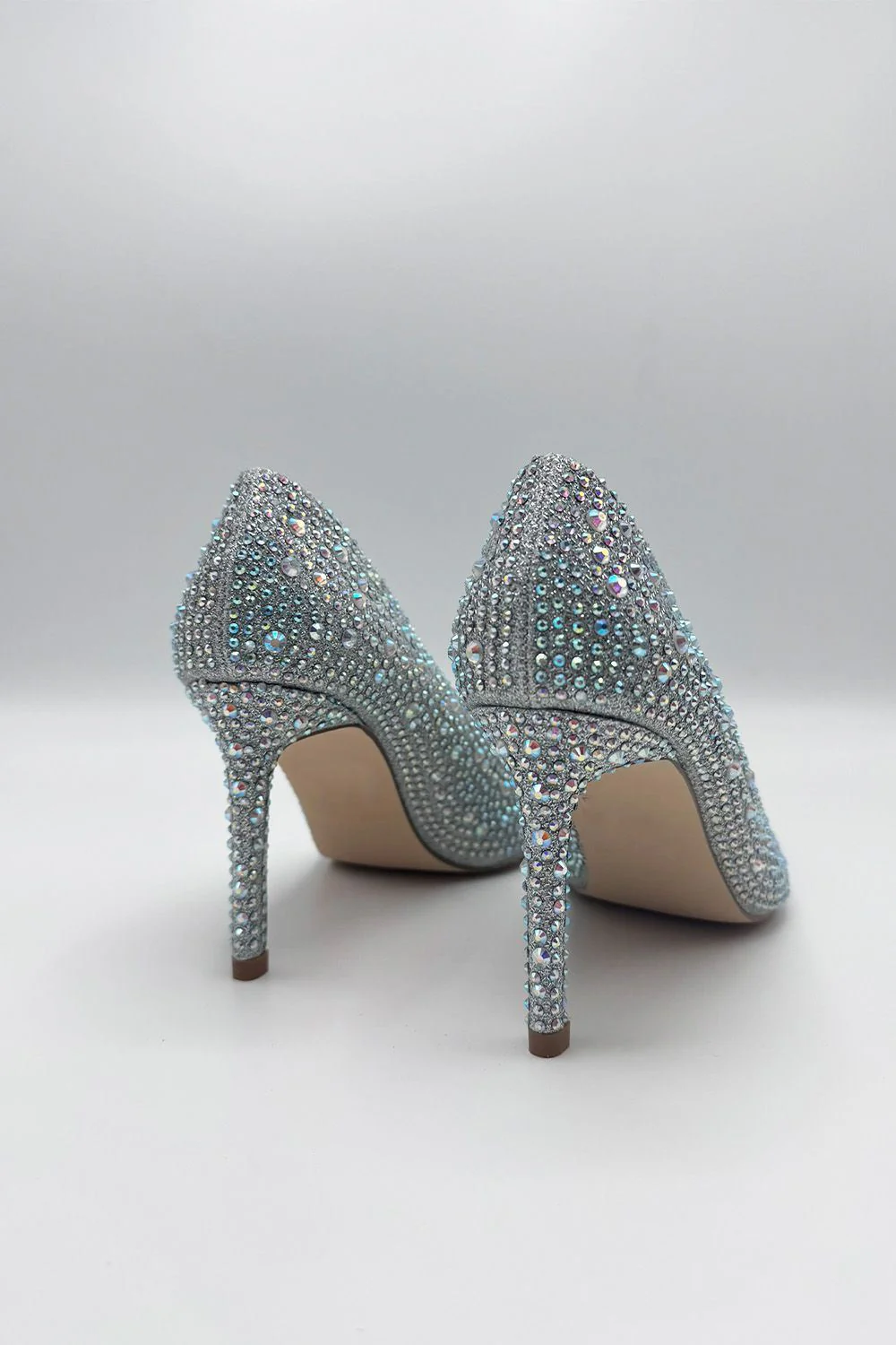 Viviana Diamante Embellished Heels in Silver - Image 5