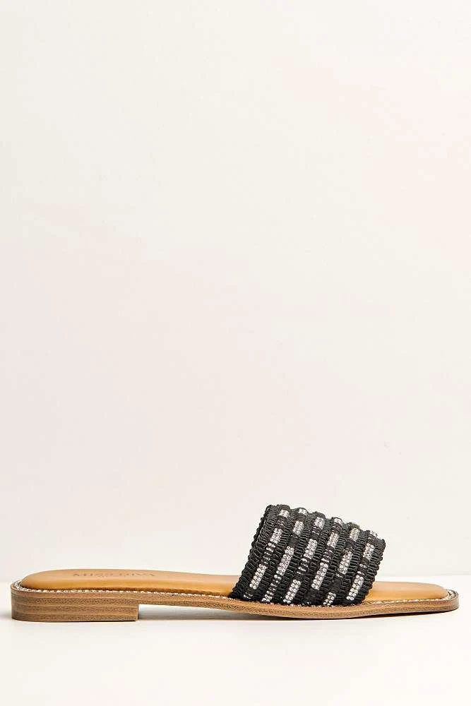 Wickee Diamante Detailed Sliders in Black - Image 5