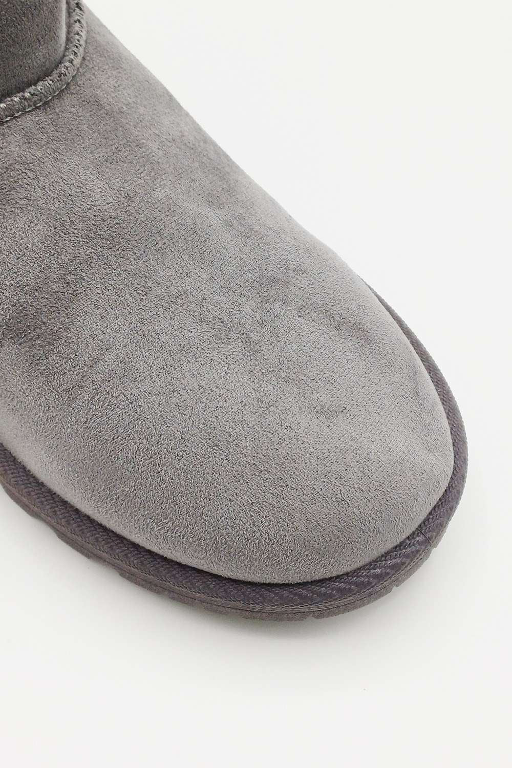 Zeda Small Flatform Faux Fur Ankle Boots in Grey - Image 4