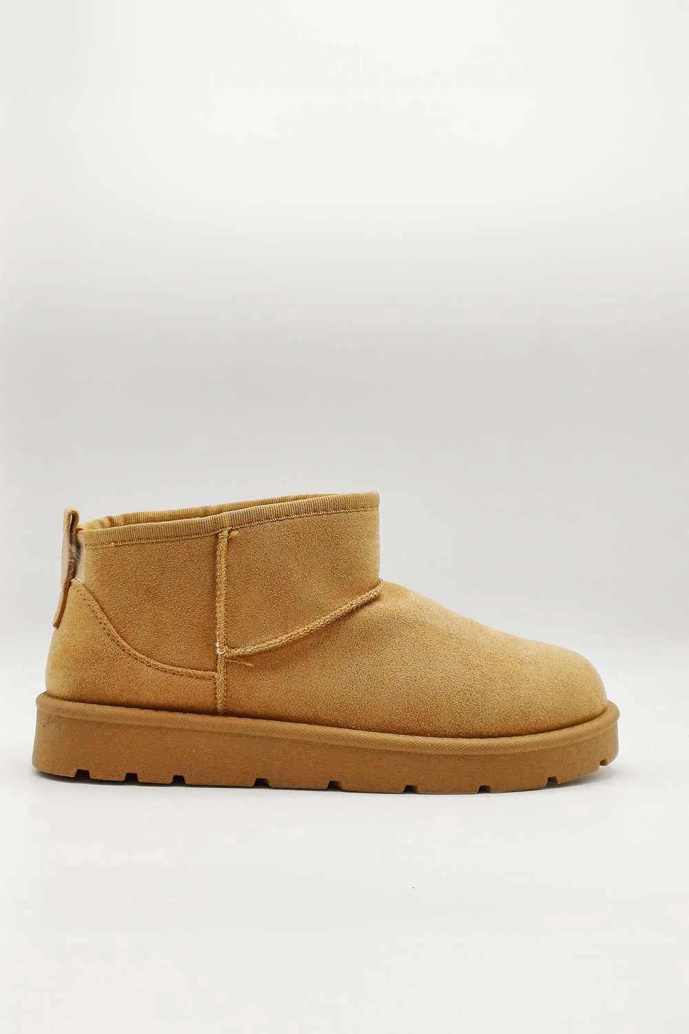 Zeda Small Flatform Faux Fur Ankle Boots in Sand - Image 2
