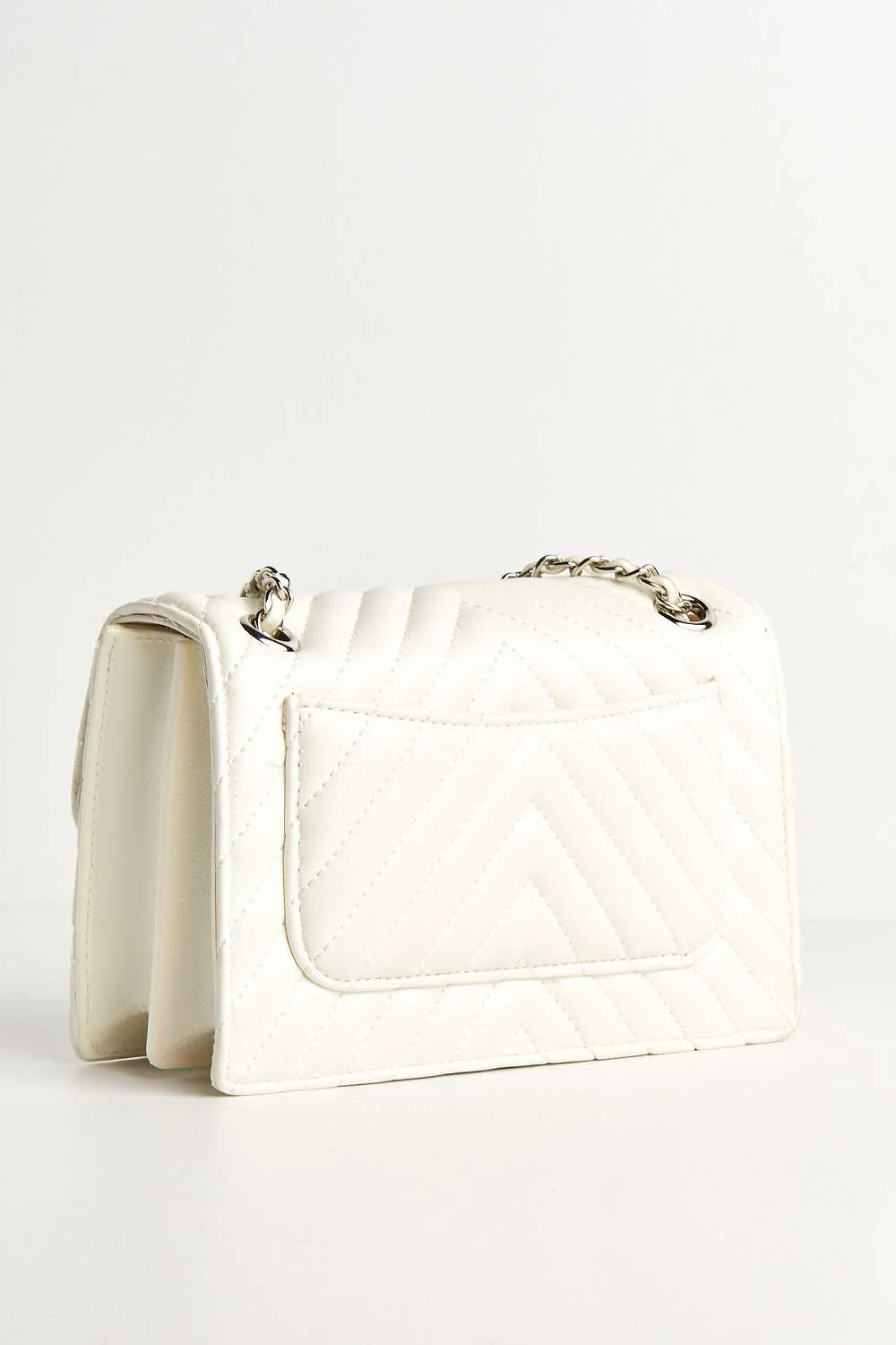 Zoya Quilted Design Top Handle Chain Bag in White - Image 4